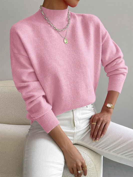 Elena - Suéter de mujer cuello alto manga larga estilo