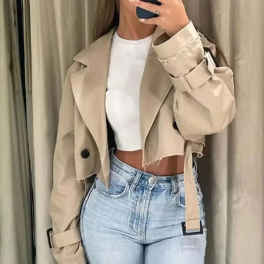 Hyacinth – Trench Coat Corto con Cinturón para Mujer