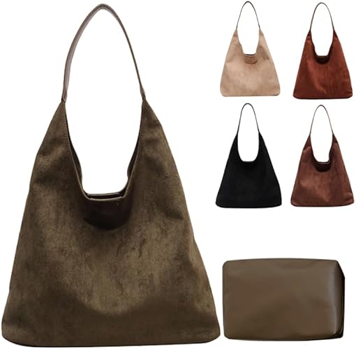 Eenez | Bolso de gamuza de moda, bolso tote de cuero