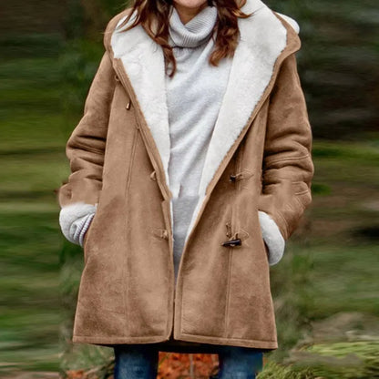 Calyoppe | Chaqueta con capucha de largo medio en color liso