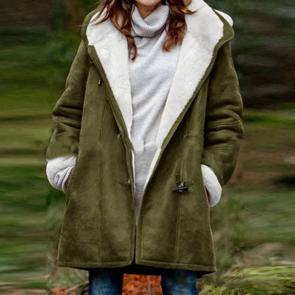 Calyoppe | Chaqueta con capucha de largo medio en color liso