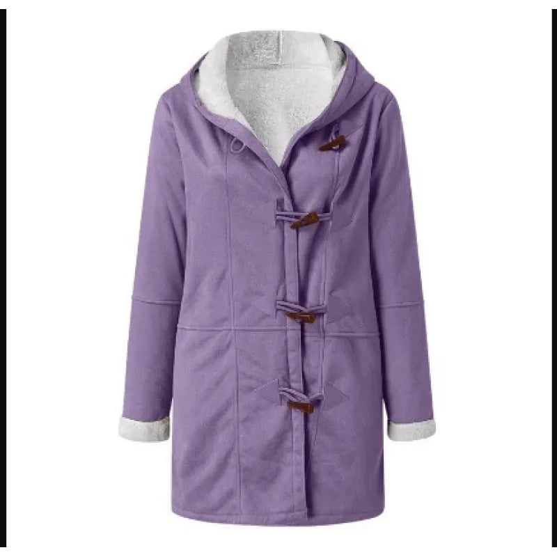 Calyoppe | Chaqueta con capucha de largo medio en color liso