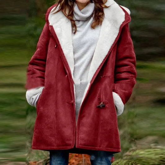Calyoppe | Chaqueta con capucha de largo medio en color liso