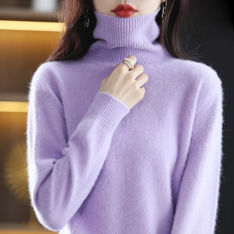 Amelia - Suéter  cachemira cuello alto mujer manga larga