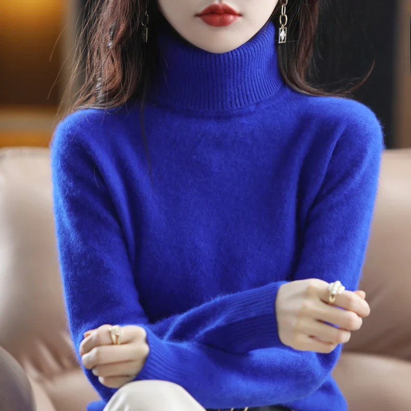 Amelia - Suéter  cachemira cuello alto mujer manga larga