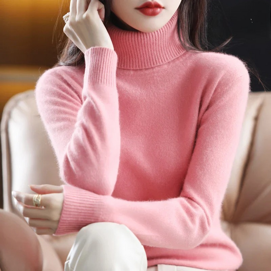 Amelia - Suéter  cachemira cuello alto mujer manga larga