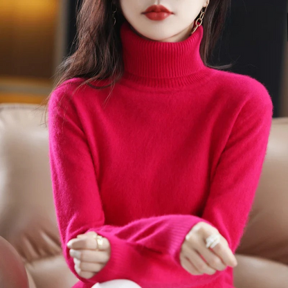 Amelia - Suéter  cachemira cuello alto mujer manga larga