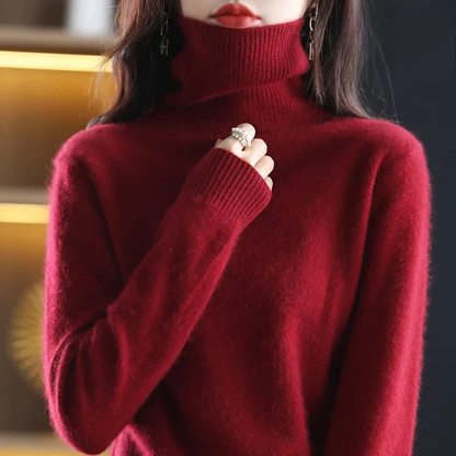 Amelia - Suéter  cachemira cuello alto mujer manga larga