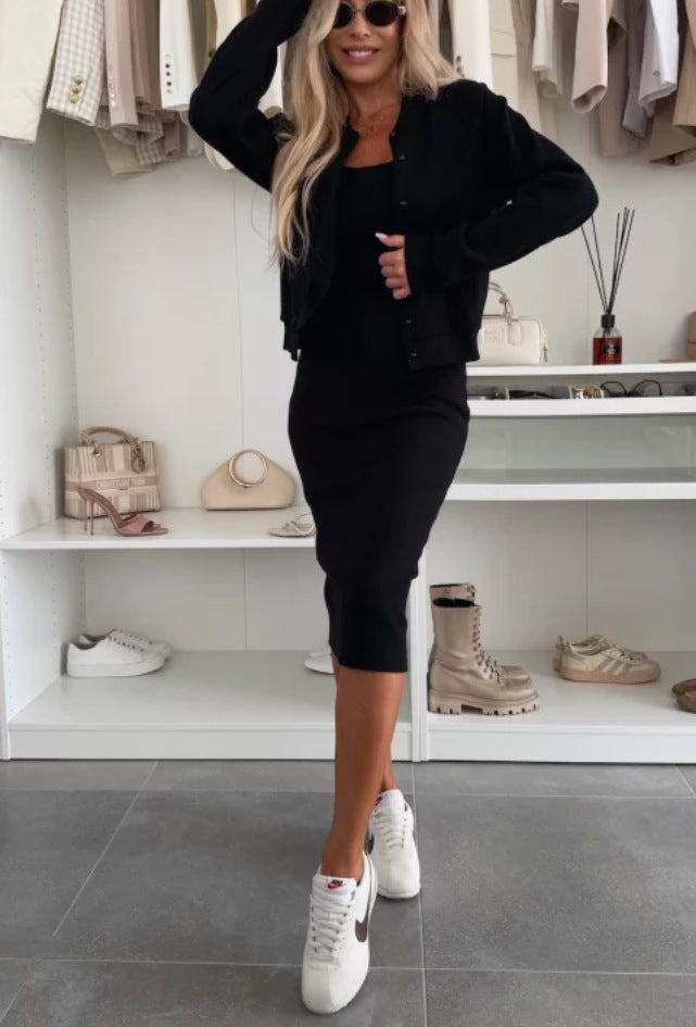 Camila - Conjunto falda y chaqueta coral mujer