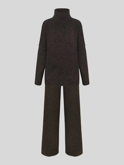 Marina - conjunto de punto mujer jersey cuello alto y pantalón