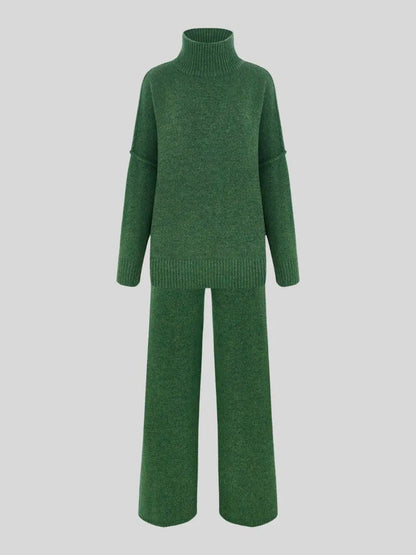 Marina - conjunto de punto mujer jersey cuello alto y pantalón
