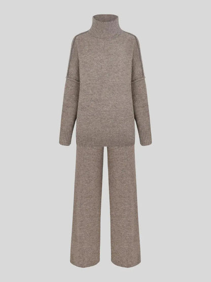 Marina - conjunto de punto mujer jersey cuello alto y pantalón