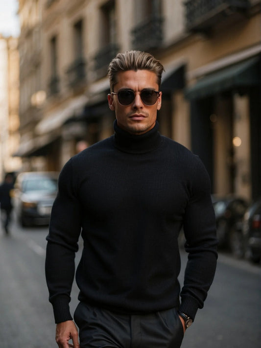 Noah – Suéter de Algodón de Cuello Alto para Hombre