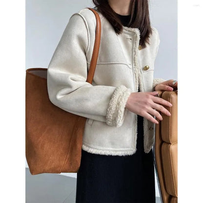 Nora - Chaqueta corta con borrego mujer